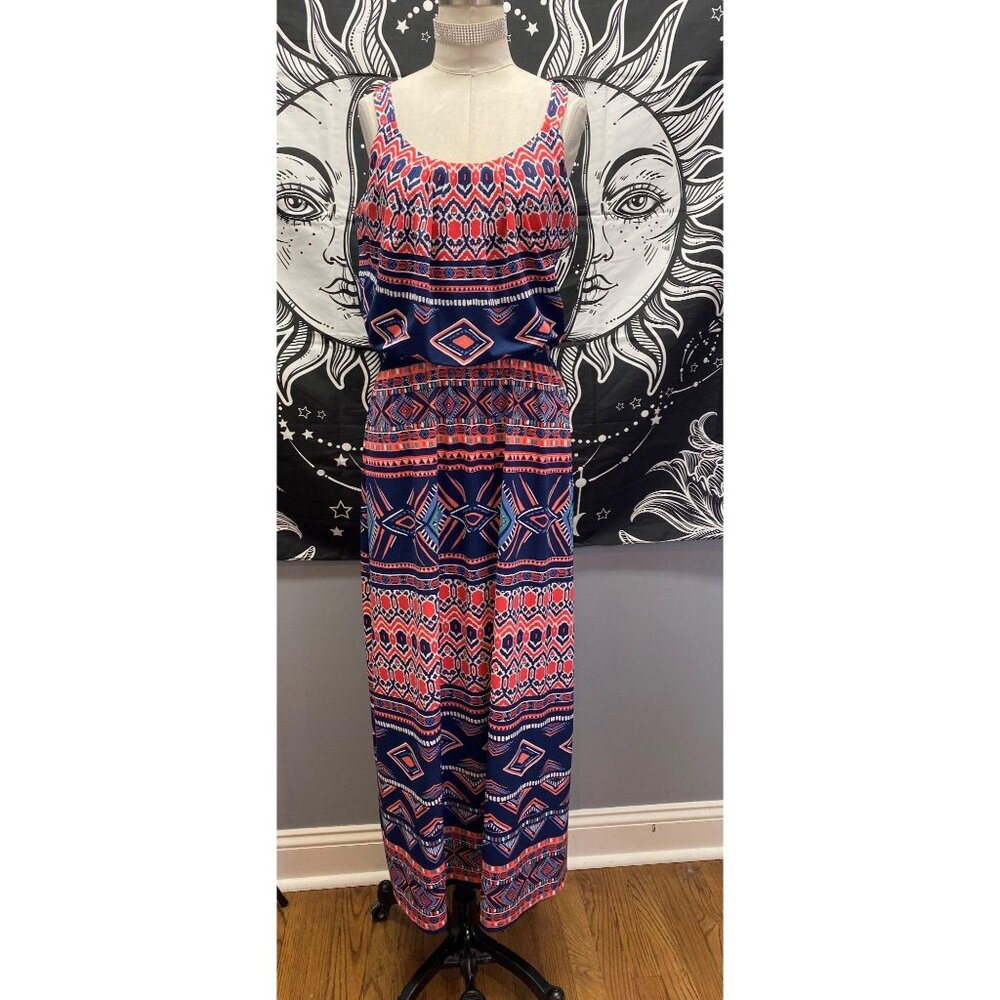 Geometric print Maxi Dress by Signature Robbie Bee Size PL